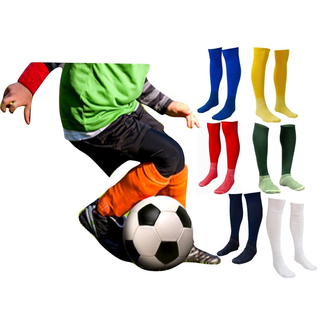 Kit 2 Pares de Meião de Futebol Infantil Com Pés de Algodão