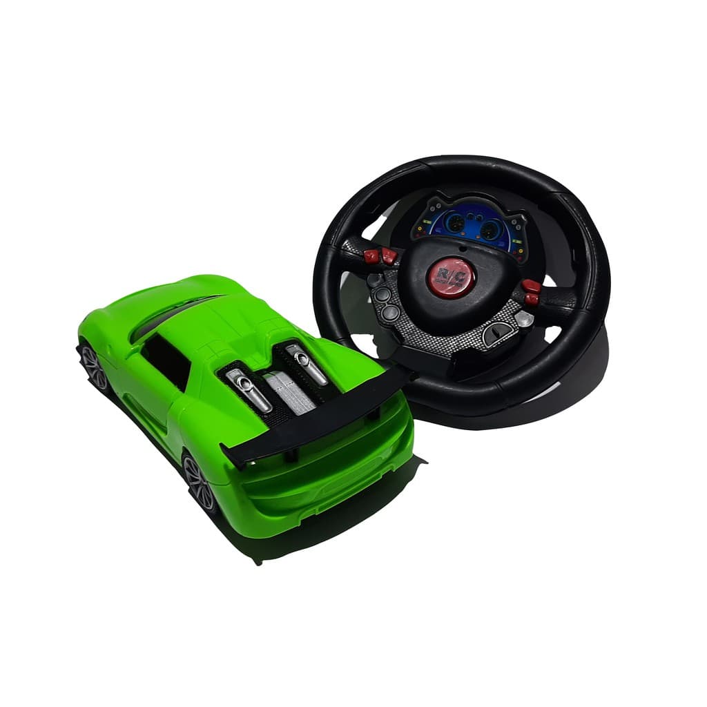 Carrinho de Controle Remoto Verde Controle Volante