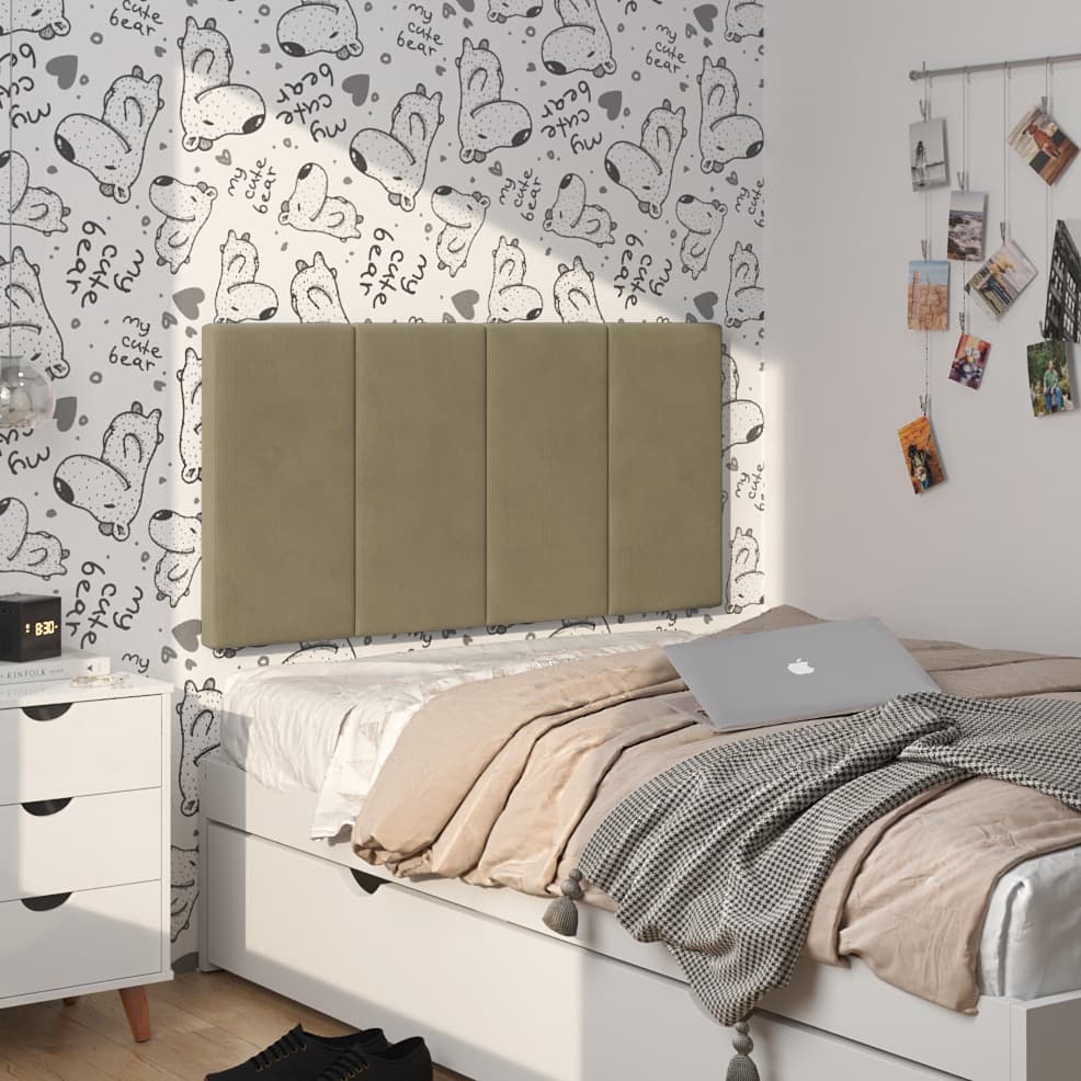 Cabeceira de Cama Solteiro 90 cm Tecido Suede para Decoração