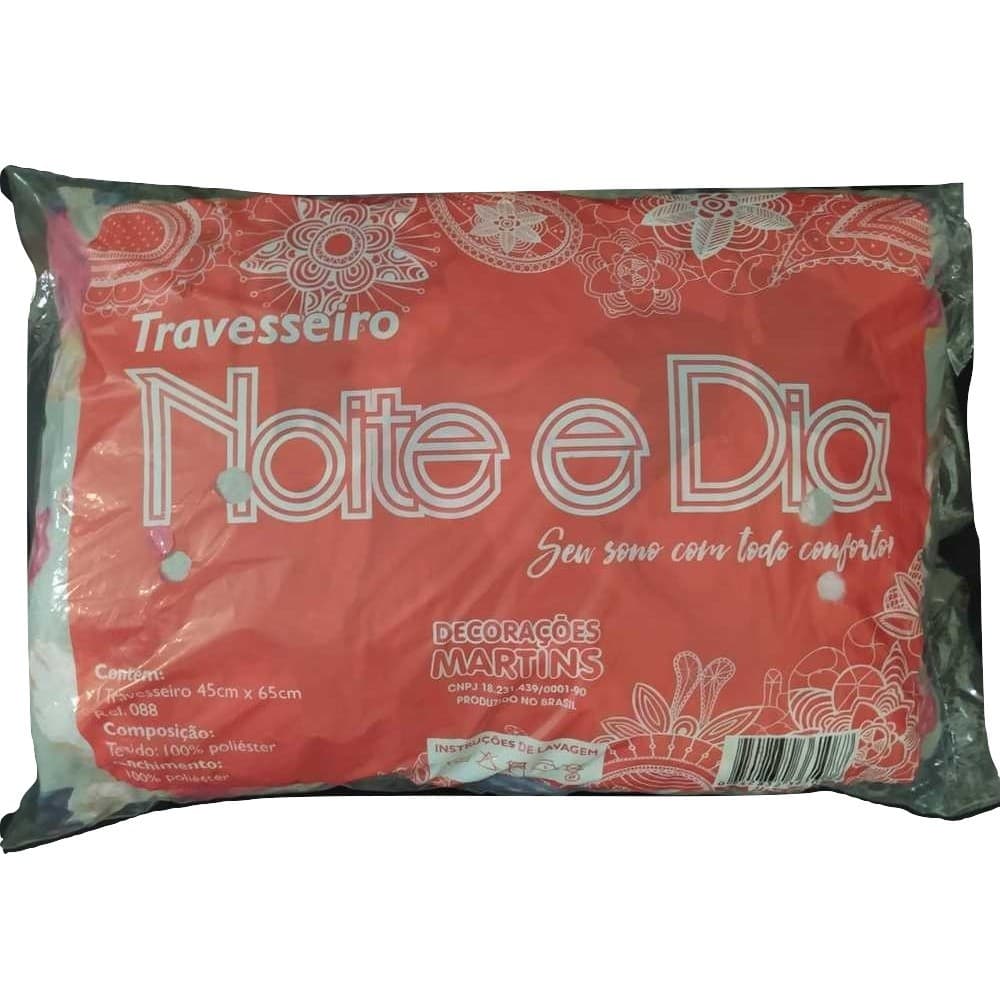 Travesseiro Microfibra Estampado Grande Noite e Dia Siliconado Novo