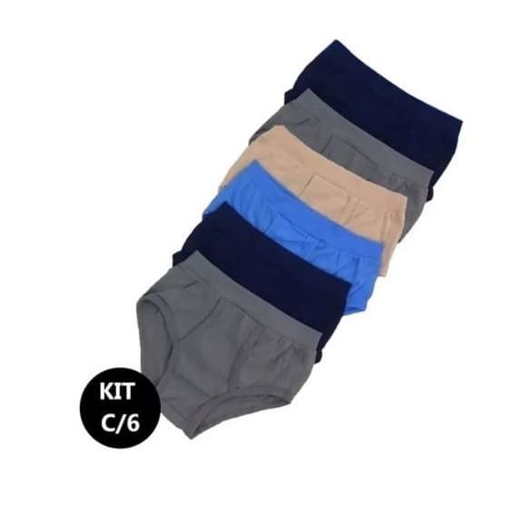 Kit 6 Cuecas Tradicional Slip Abertura Frontal Promoção Poliamida