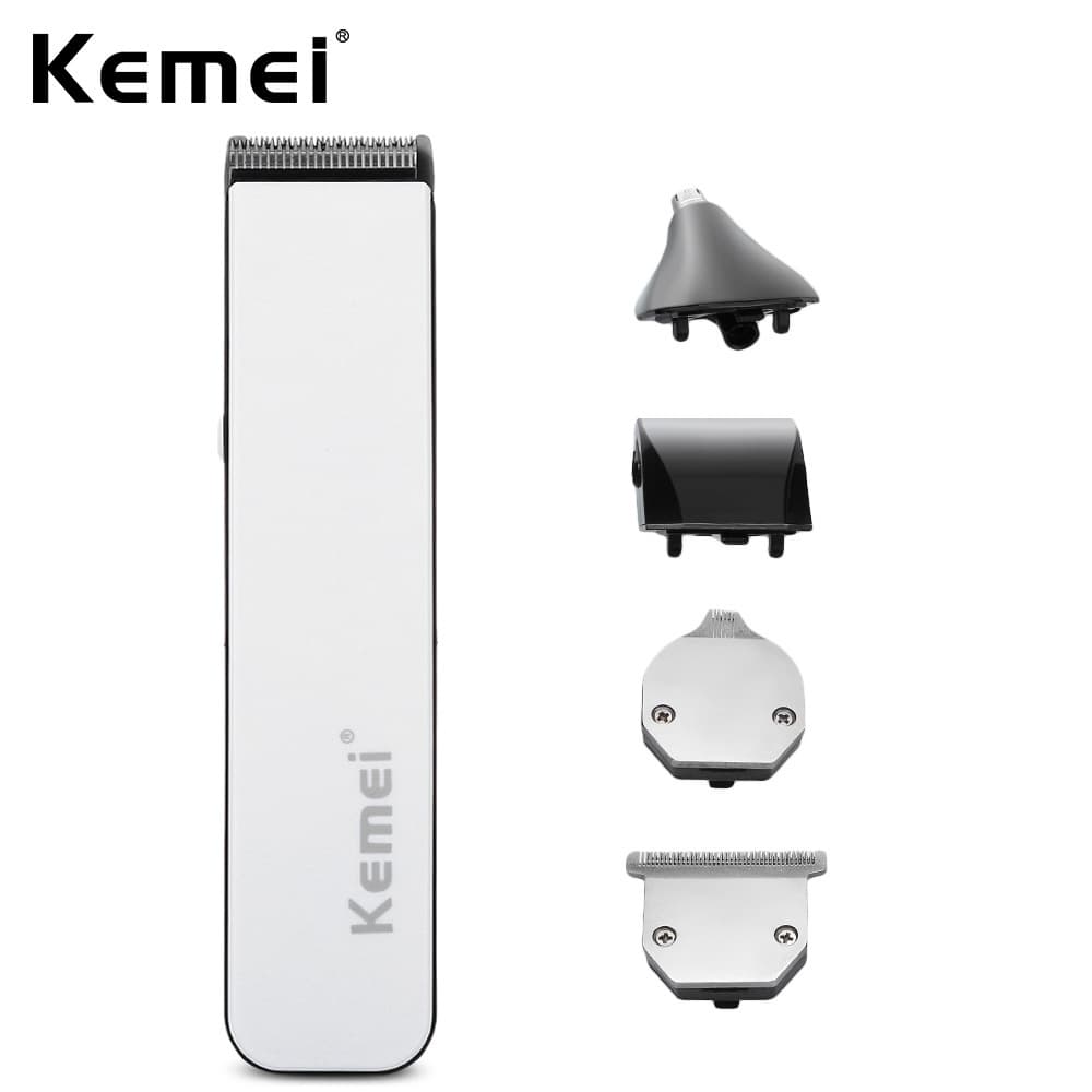 KEMEI Aparador De Pelos Elétrico Recarregável 5-Em-1 , Máquina Barbeador Nariz Barba