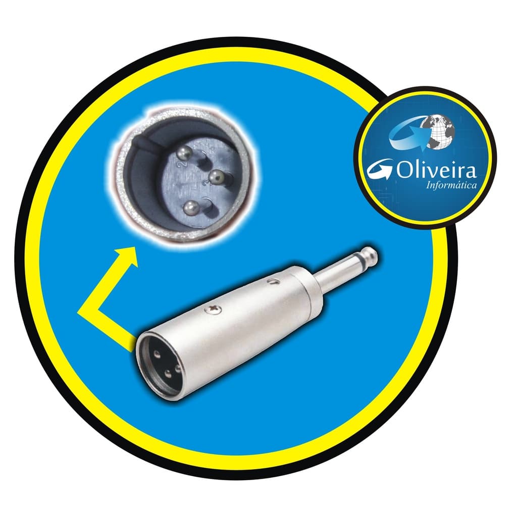 ADAPTADOR PLUG P10 MONO METAL X CANNON XLR MACHO 3 PINOS - ADAP0032