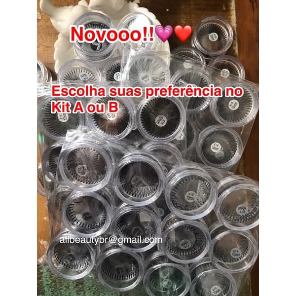 kit de cílios tufinhos com 12 /24/36 potinhos  tamanhos /8mm/10mm/12mm/14mm