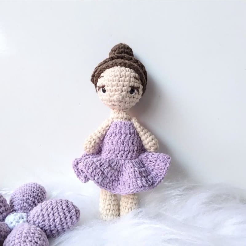 Mini Boneca de crochê Bailarina para Lembrancinhas