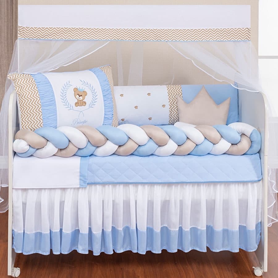 Kit Berço Urso Teddy Trança 11 Peças