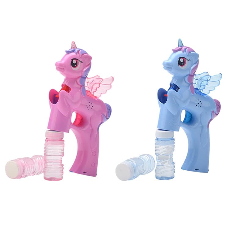 Máquina de bolhas de Praia Infantil 
 Unicorn bubble gun automática com música e brinquedos leves de verão ao ar livre