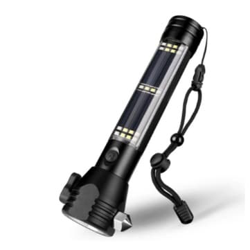 Lanterna Solar Power Flashlight com 11 FUNÇOES (601005)  USB Recarregável