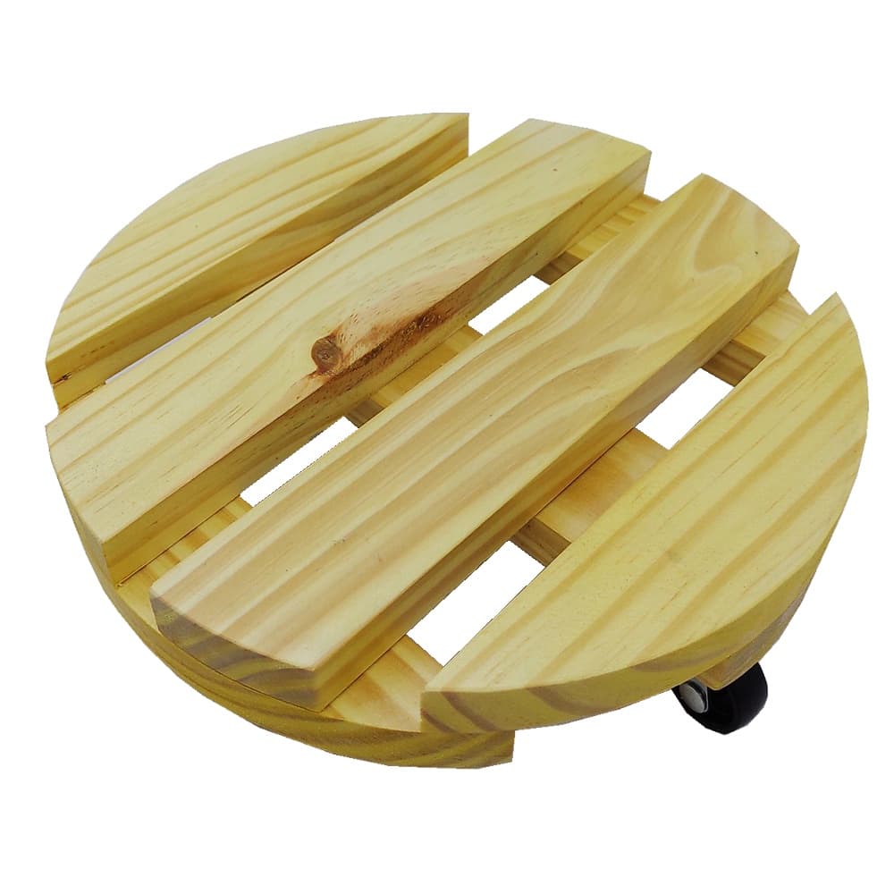 Suporte para Vaso de Planta Redondo Com Rodinhas 25cm