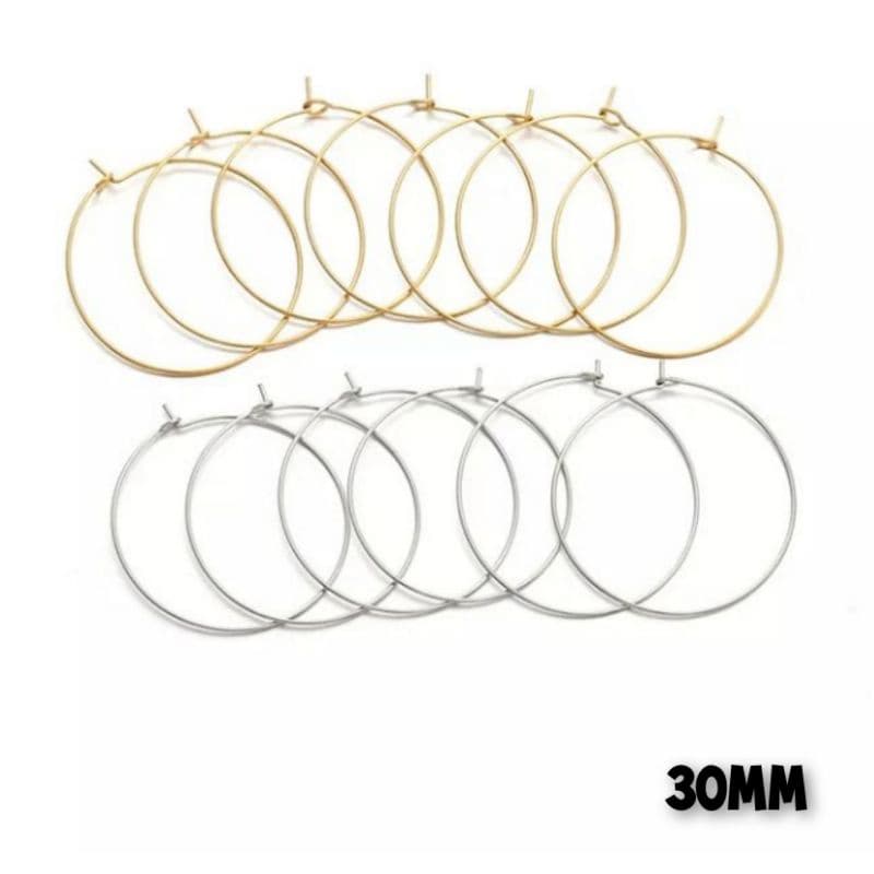 Argola Para Brinco - 30mm - 50 Peças Promoção