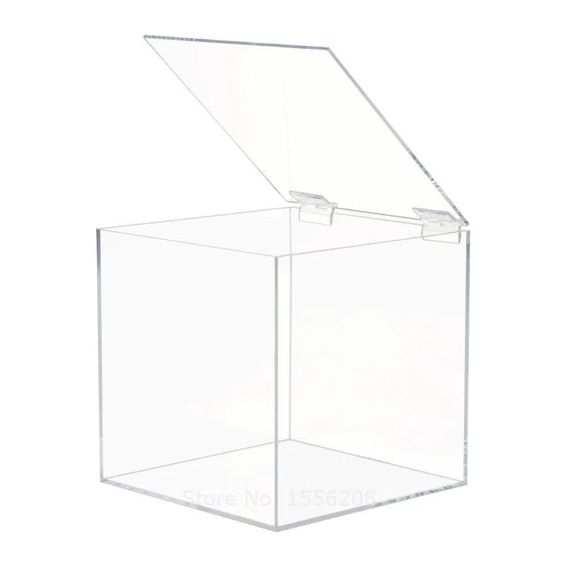 Caixa Acrílica para Bouquet de Noiva 30x30x30 com Tampa e Dobradiça Transparente Premium