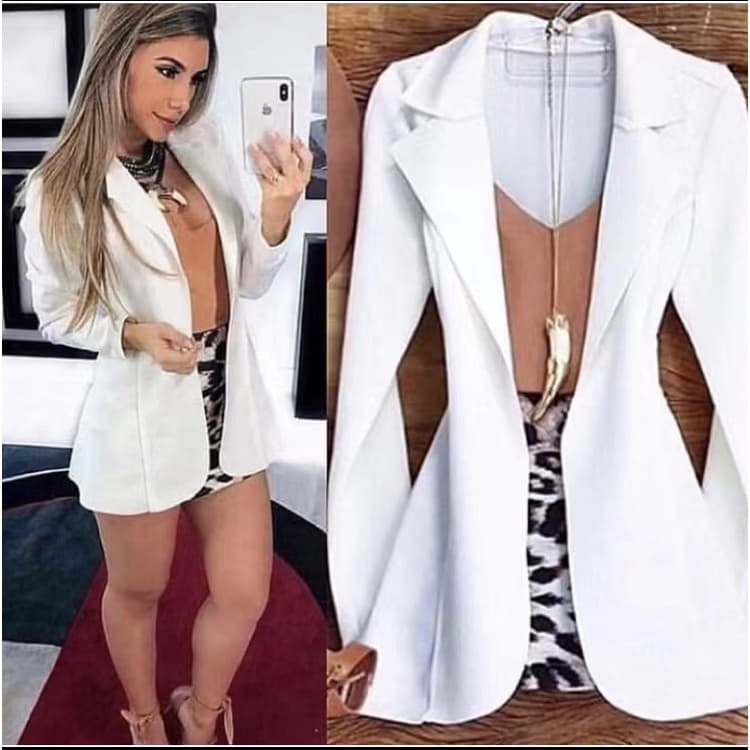 Max Blazer Sobretudo Feminino Acinturado Neoprene Social Roupas Femininas novo inverno