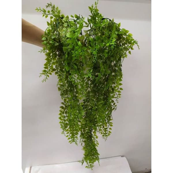 Planta Pendura Verde Artificial Folha de Avenca Planta Chlorophytum Parede Varanda Casa Decoracao