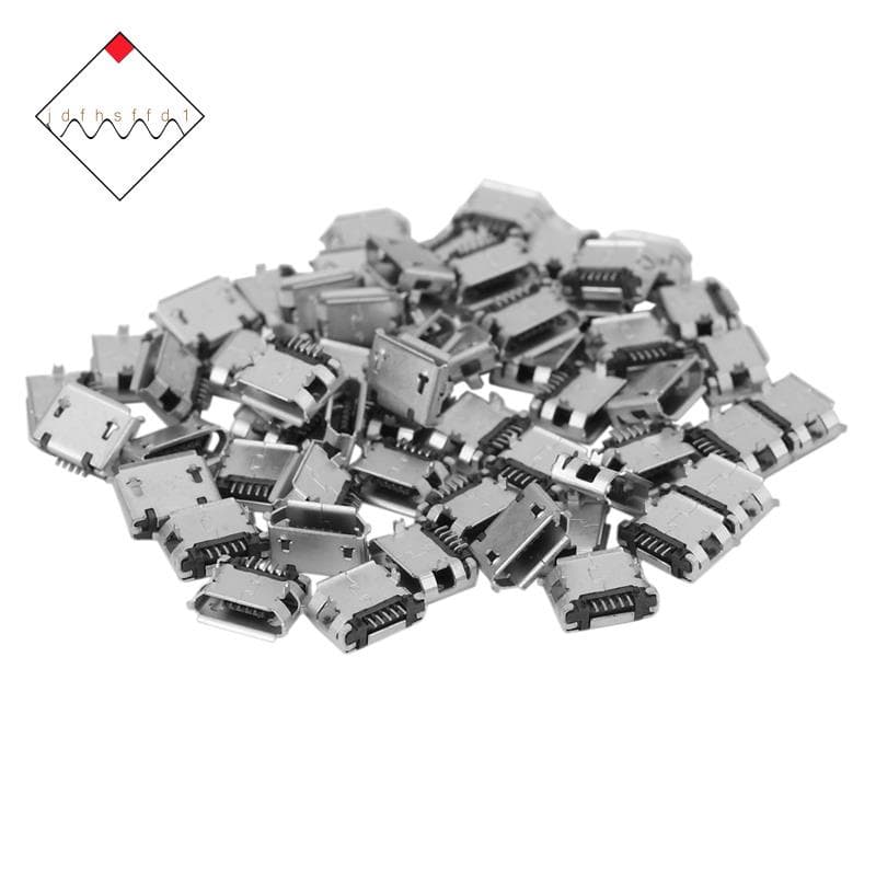 60Pcs Micro-USB Tipo B Fêmea 5 Pinos SMT Colocação SMD DIP Conector De Soquete