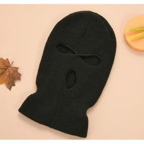 Touca Balaclava Malha de Inverno Touca Ninja Balaclava 3 Furos P/ Frio Inverno Motoqueiro Moto
