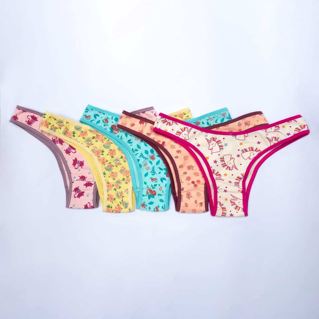 Calcinha adulto Tanga adulto coton algodão kit com 8 atacado REF 1604