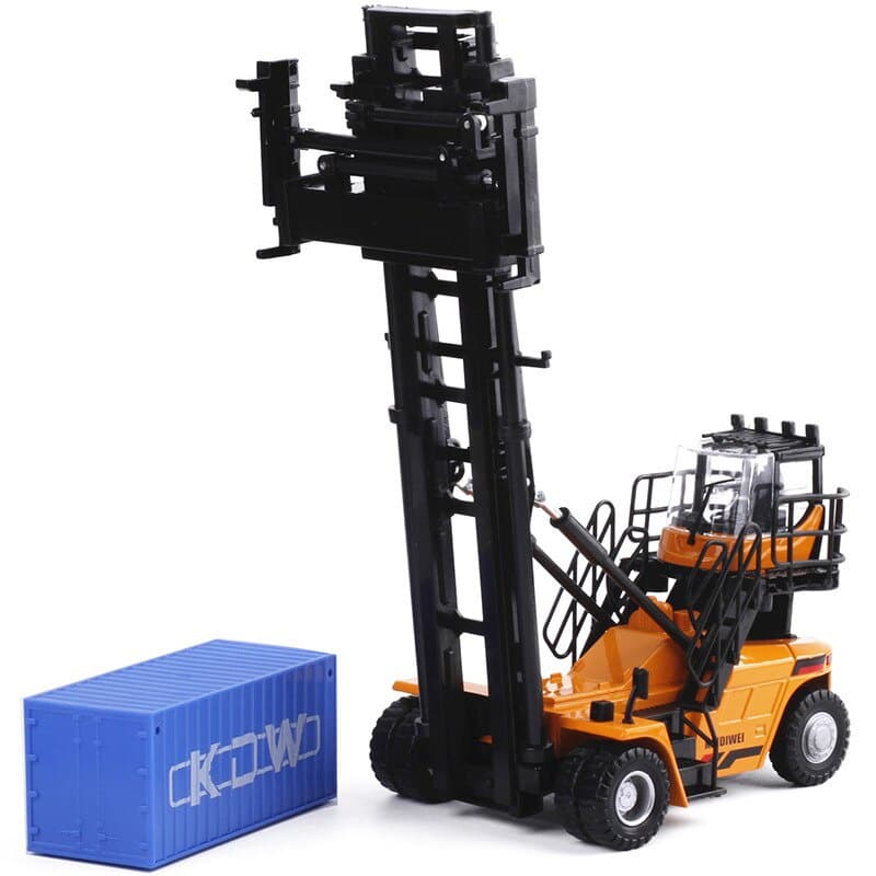 Carrinho Empilhadeira Container KDW ferro escala 1/64 Articulada colecionável