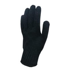 12 Pares Luva Tricotada 4 Fios Algodao Preta Lã Inverno Frio