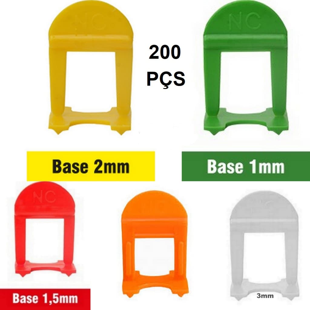 200 Clips Niveladores 1,0/1,5/2,0/3,0/4,0mm Nivelador de Piso Porcelanato -Nivela Certo