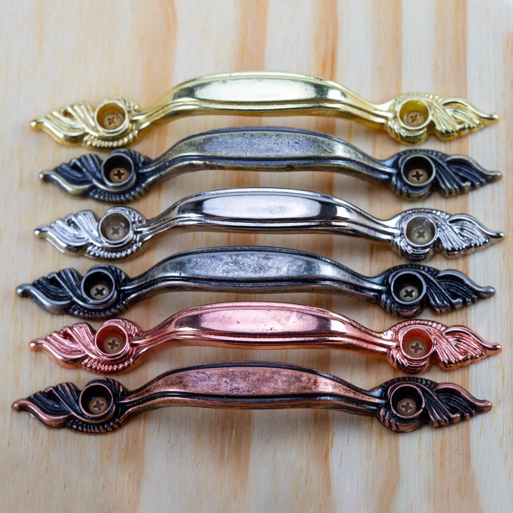Kit 2 Alça Puxador Metal Wings Grande Decoração P/ Caixas Bandejas Delicada + Parafusos