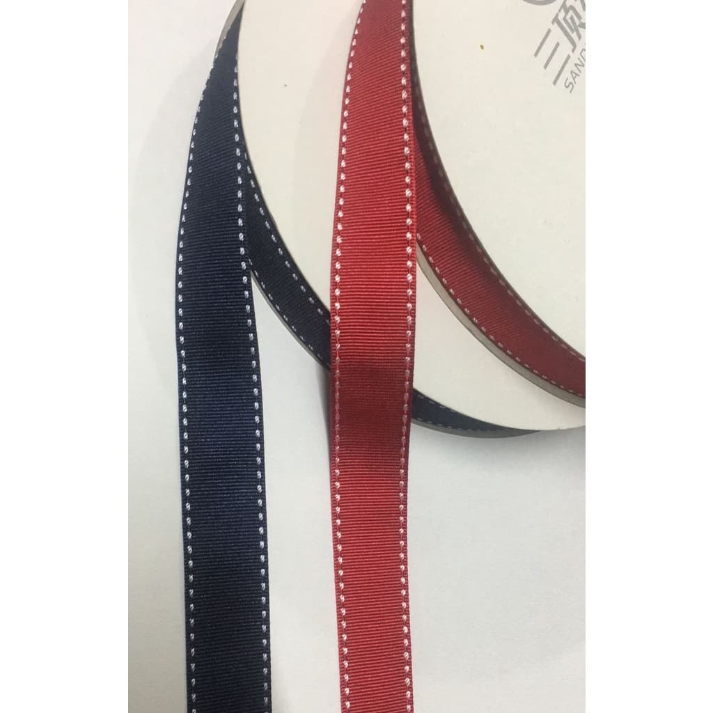 FITA PESPONTADA MARINHO E VERMELHA 22MM