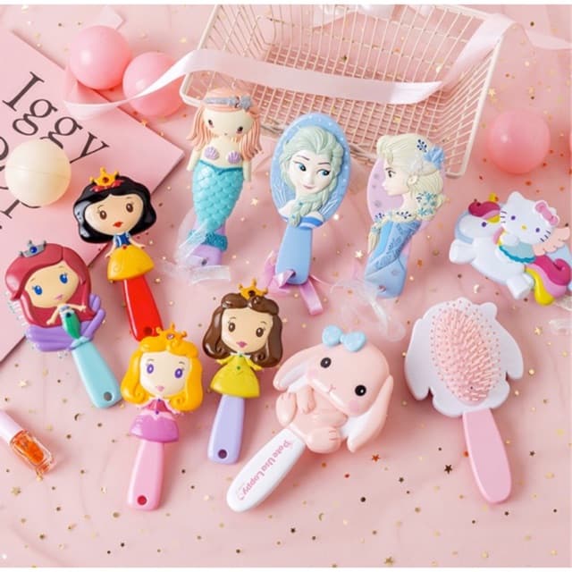 (Pronto Para Envio) Pentes , De Princesa Sereia Bebê , Mini Massagem Airbag Enrolamento Com Almofada De Ar , Todos Os Estilos Estão Em Estoque .