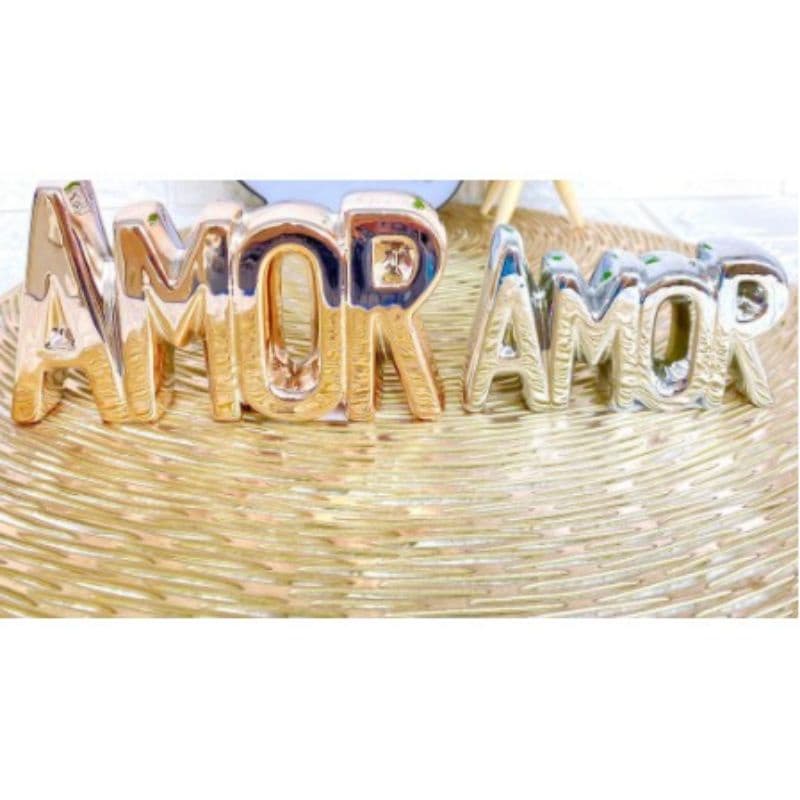 Enfeite Decorativo Palavra Amor Bibel么 Pequeno 10x8x2.5cm ou Grande