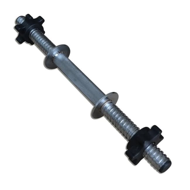 1 Halteres 40 cm / Barra Oca Rosca Cromada - Halteres E Anilhas / Musculação e Exercícios em Casa - FITNESS PRADO