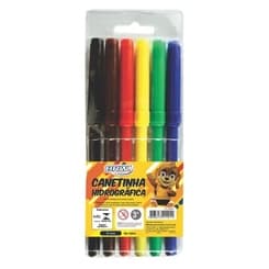KIT COM 24 CANETA HIDROGRAFICA BRW 06 CORES PLUS CA8004