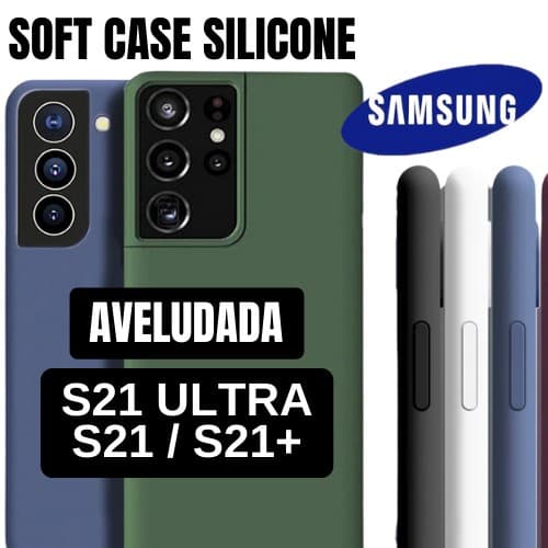 Capa Silicone Aveludada Galaxy S21 / S21+ / S21 Ultra Samsung Silicone Cover Case Flexível Interior Aveludado - Verde,Ga