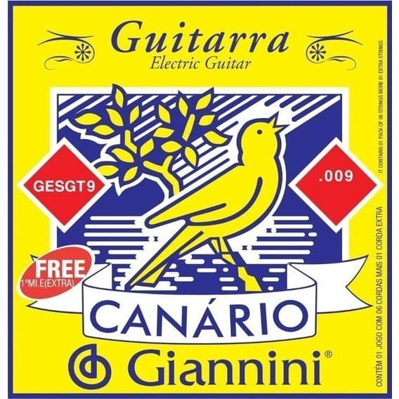 Encordoamento 6 Cordas Guitarra Giannini GESGT9 009 042 e Mizinha