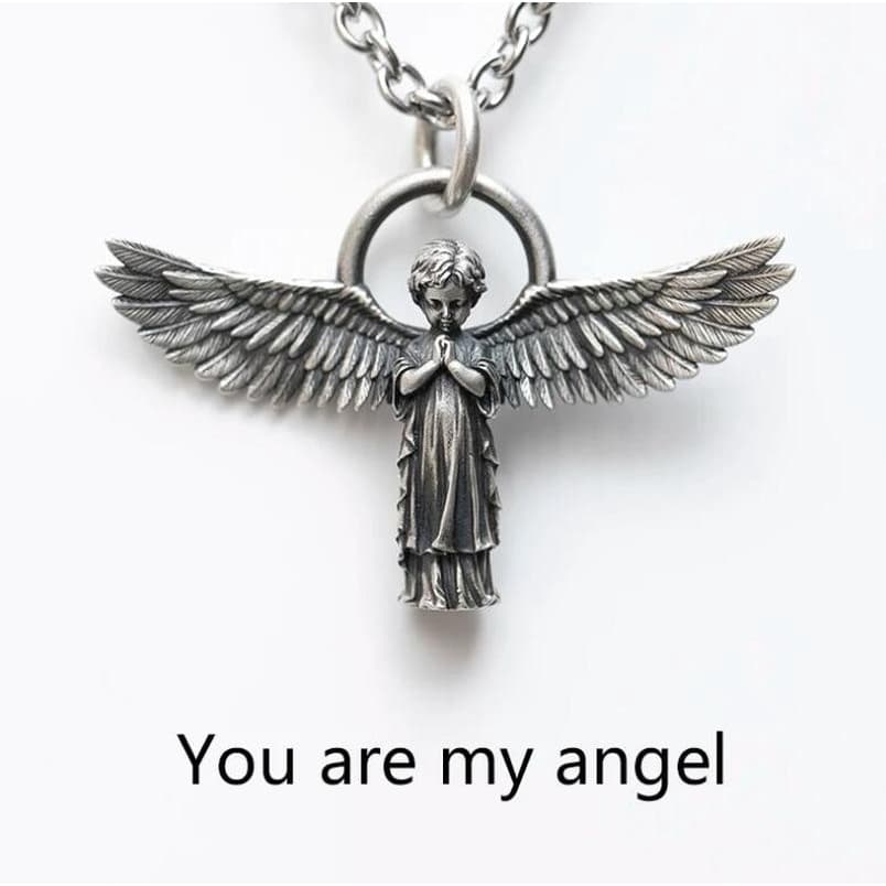Você É O Meu Anjo Colar De Moda Cor Prata Guarda Cadeia Para Mulheres Dos Homens Presentes De Aniversário Jóias