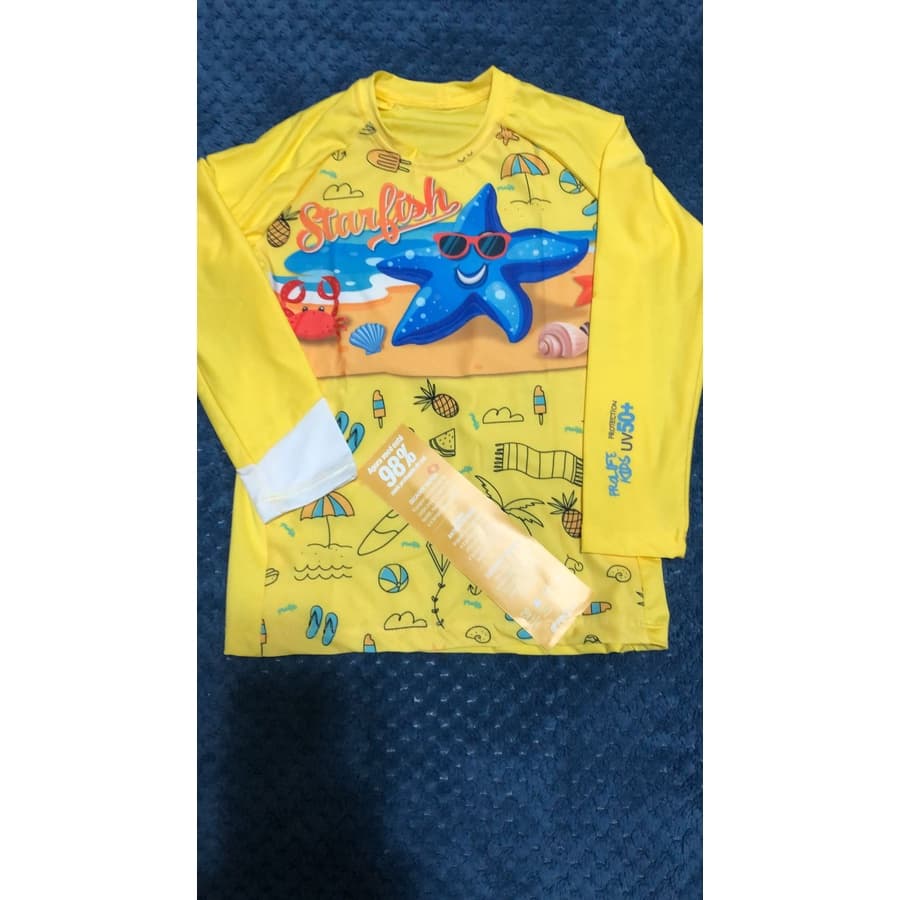Camiseta  UVA UVB 3/4 anos com proteção solar PROLIFE menino piscina e praia