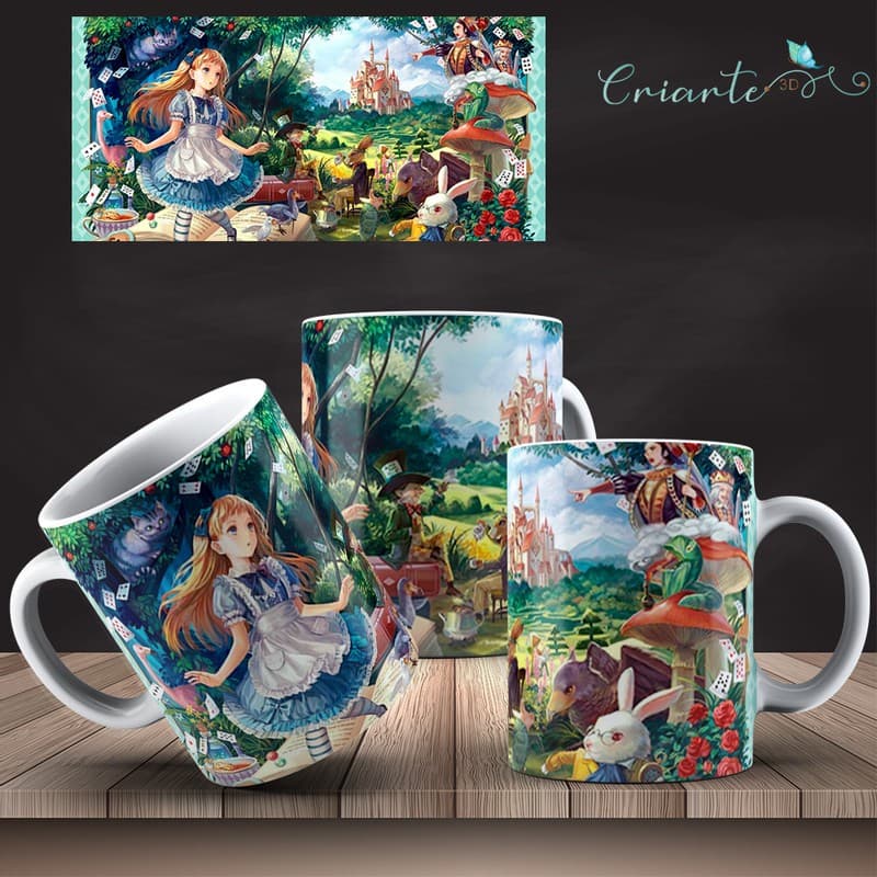 Caneca Porcelana Coleção Alice no País das Maravilhas  #12