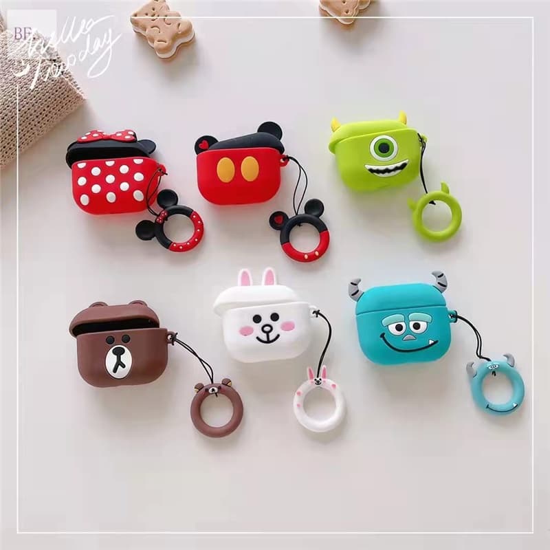Bonito Dos Desenhos Animados 3D Capa Protetora Adequada Para Iphone Airpods3 Airpods4 Pro3 Silicone Macio Sem Fio Fone D
