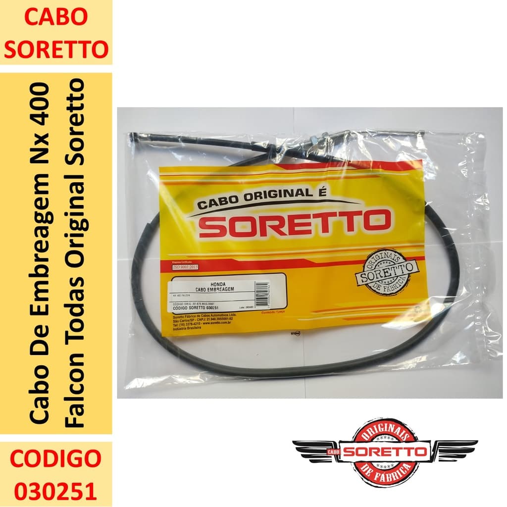 Cabo De Embreagem Nx 400 Falcon Todas Original Soretto