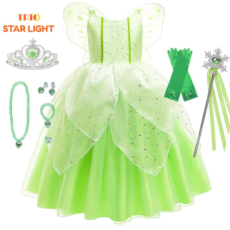 Tinkers Bells Fantasia Kids Cosplay Festa De Aniversário Meninas Vestido De Princesa