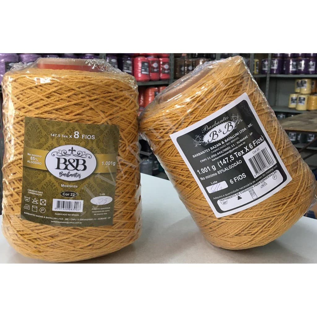 Barbante B&B Mostarda 6 Fios 1kg/1000mts Envio Imediato!! BeB