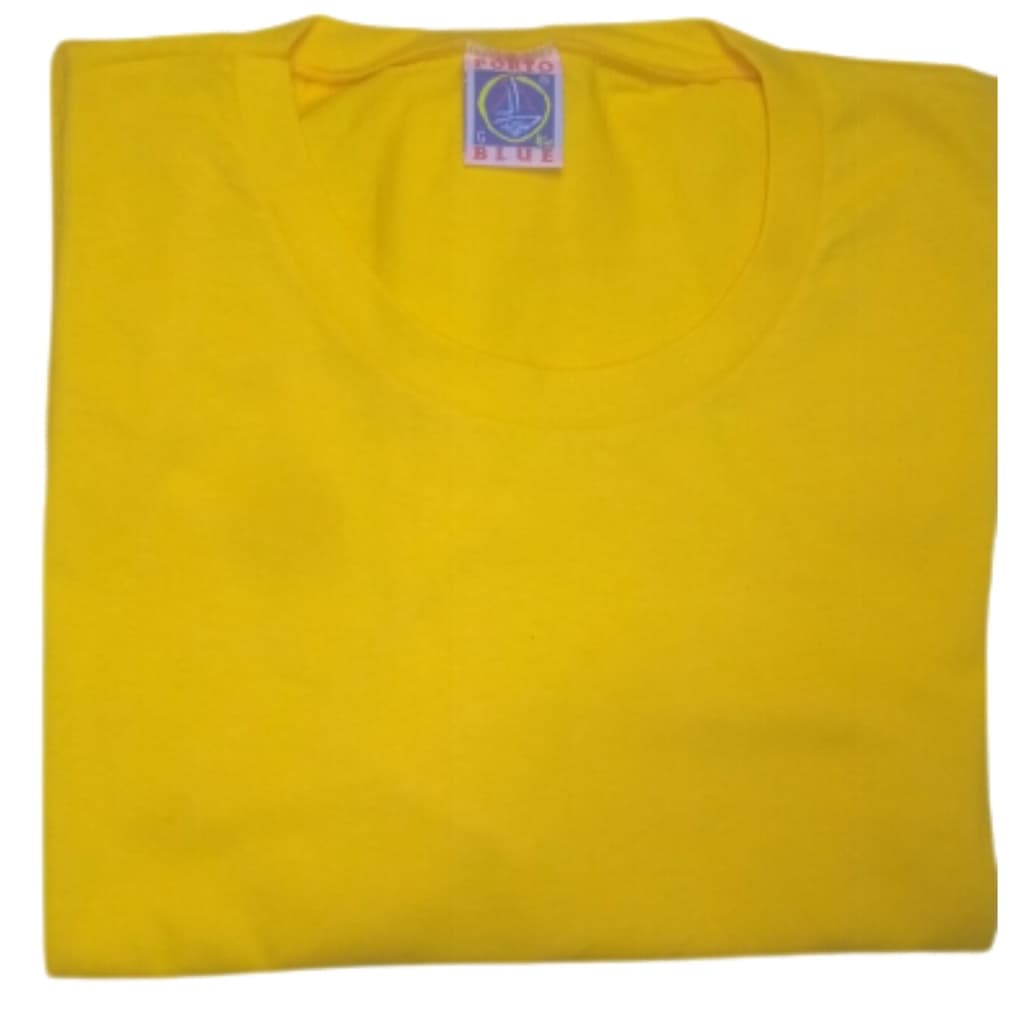 Camiseta Amarela Masculina De Algodão Frente e Verso Estampa Lisa