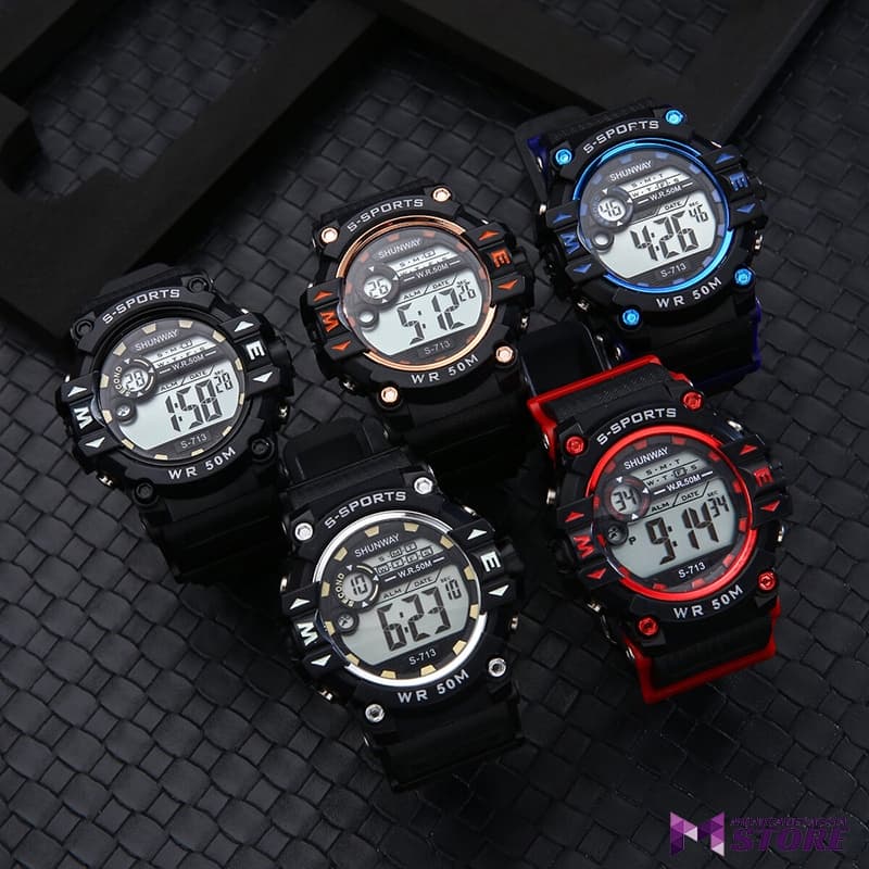 50M à prova d 'água digital LED esportes relógio casual masculino