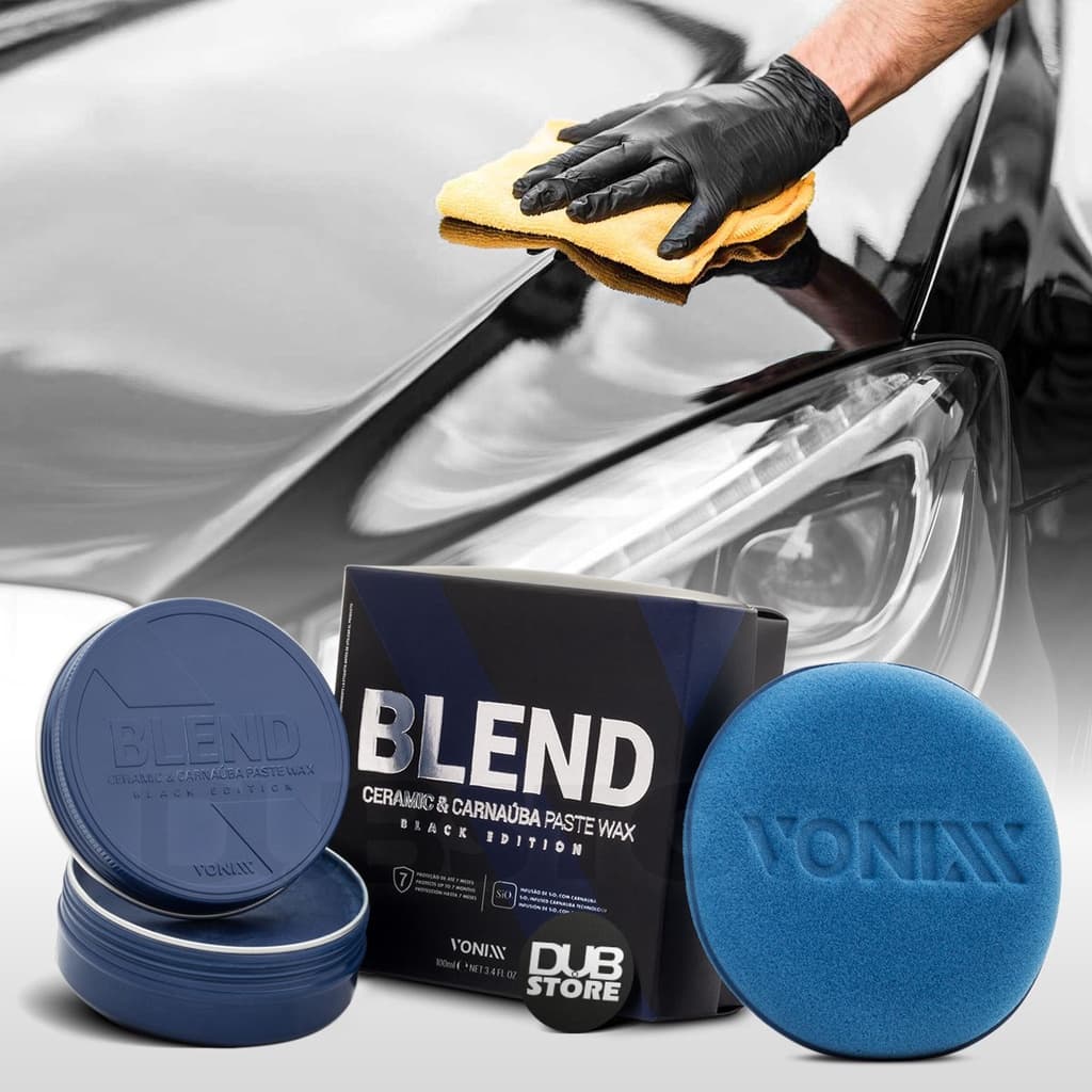 Blend Black Paste Wax Cera Carnaúba com Sio2 100ml Vonixx Carros Escuros Aplicador de Espuma Incluso