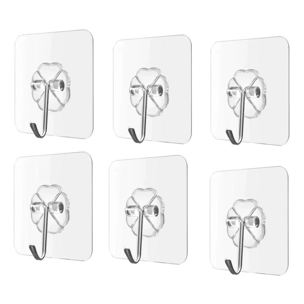 Kit com 10 ganchos adesivos transparentes/10 Peças Gancho Adesivo Parede Transparente Multifuncional Autocolante
