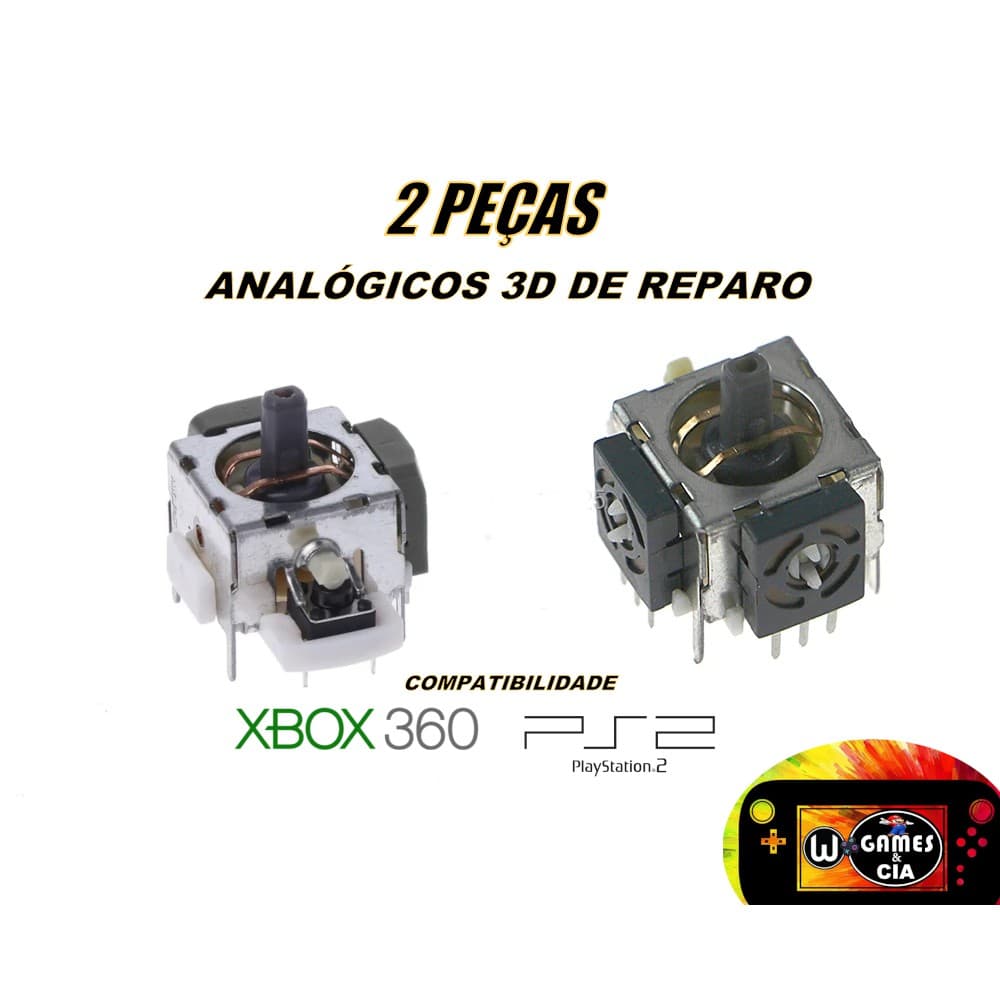 Analógico ALPS Direcional  3d p/ Controles Xbox 360 E Playstation 2/Ps2 / Boa qualidade (2 pçs)