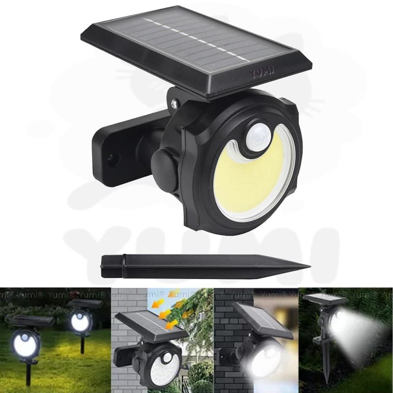 Luminária Refletor Solar Sensor Movimento Spot Balizador Jardim Espeto Ou Parede 20W