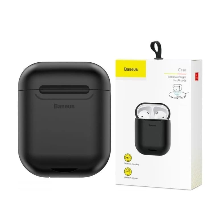 Capa Silicone Para AirPods 1/2 Baseus Suporte Case Sem Fio