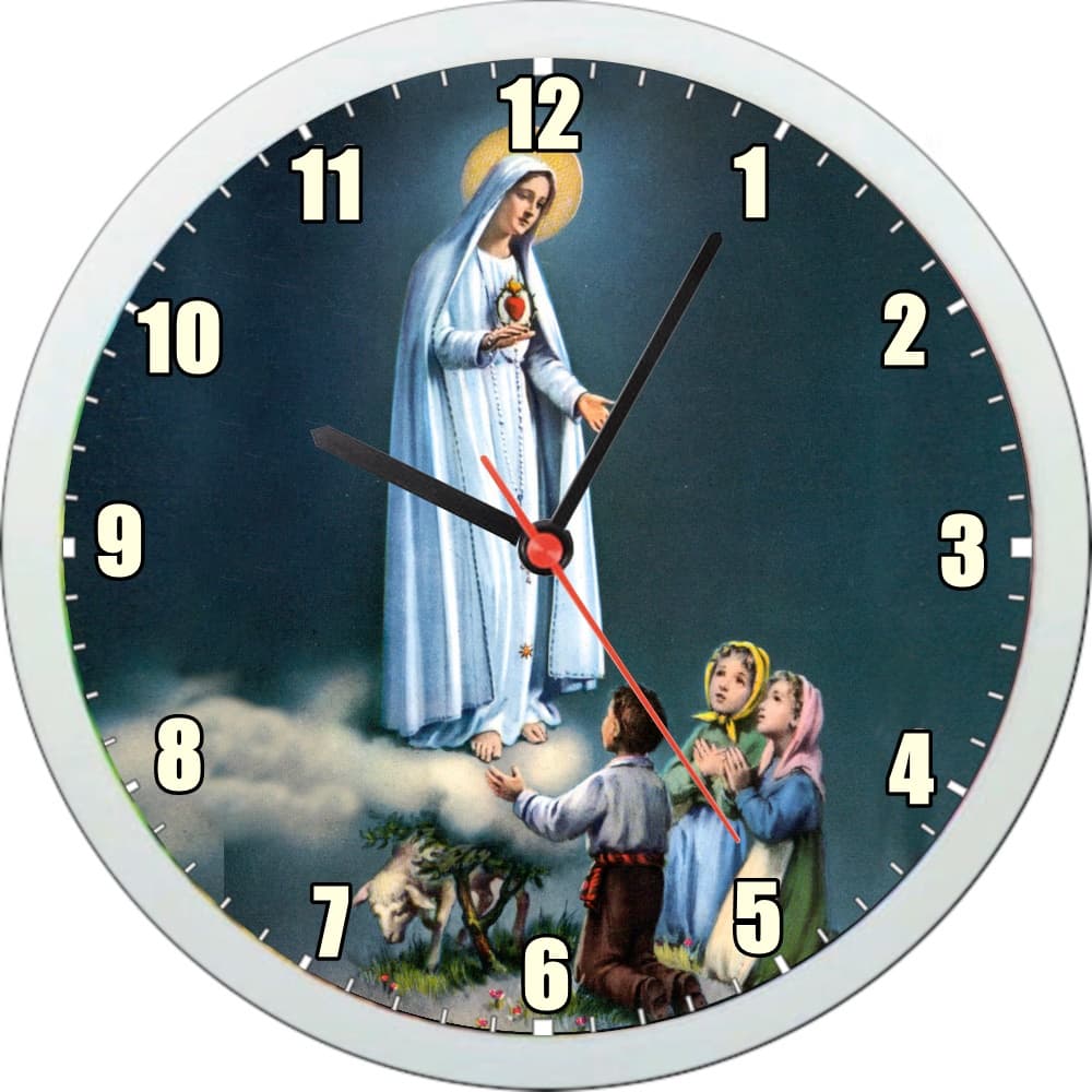 Relógio de parede personalizado Nossa Senhora de Fátima (25 CM)