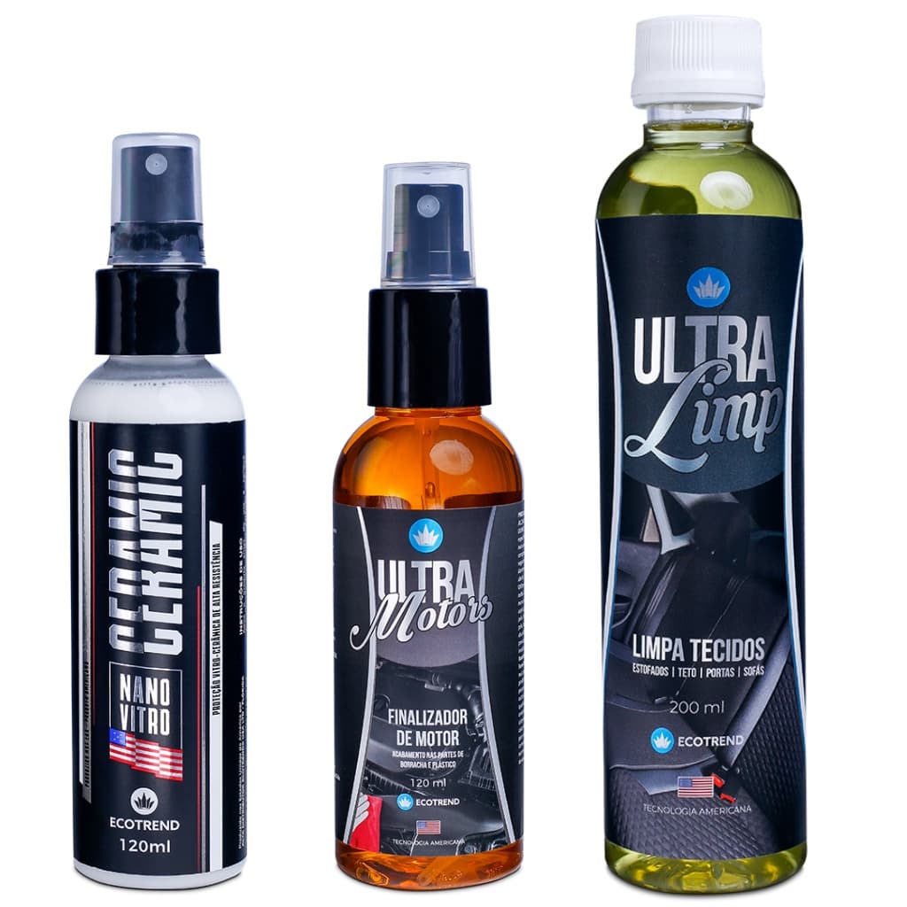 Ceramic Nano Vitro + Ultra Motors Finalizador + Ultra Limp tecido ecotrend south america