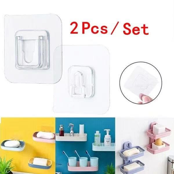 2/4/8 par Suporte Gancho de Parede Cabide Adesivo Super Forte Macho/Gancho Adesivo Macho Fêmea Dupla Face Transparente Sem Furos Pregos Para Banheiro E Cozinha