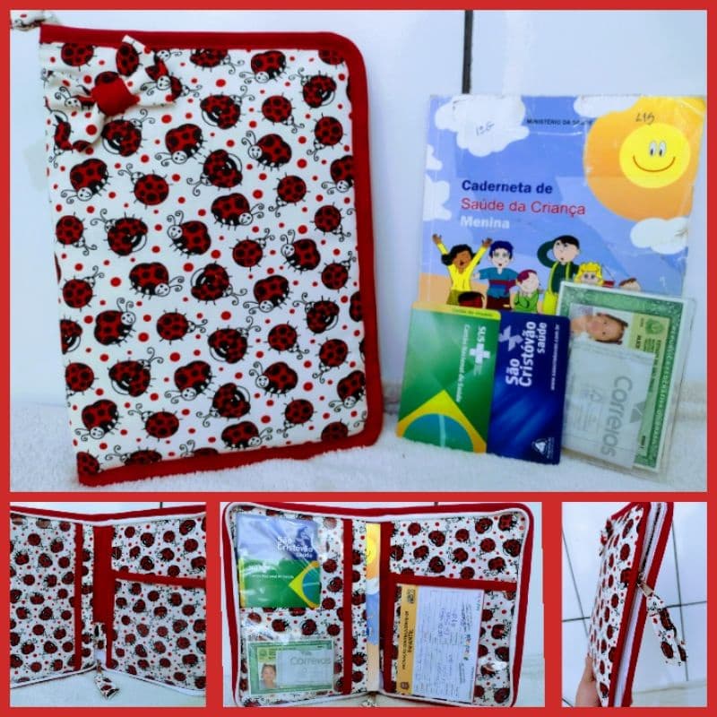 Capa caderneta de vacina. Porta documentos infantil com zíper