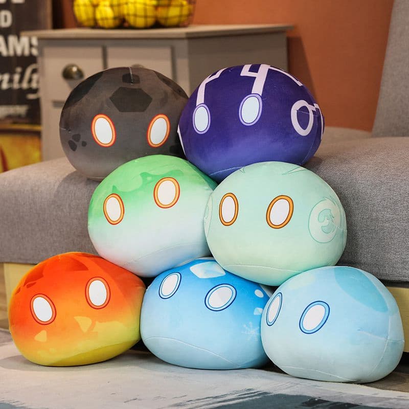 Genshin Impact Brinquedo de pelúcia fofo Anemo Geo Cry Pyro Boneca Travesseiro Dango Slime Travesseiro Brinquedo